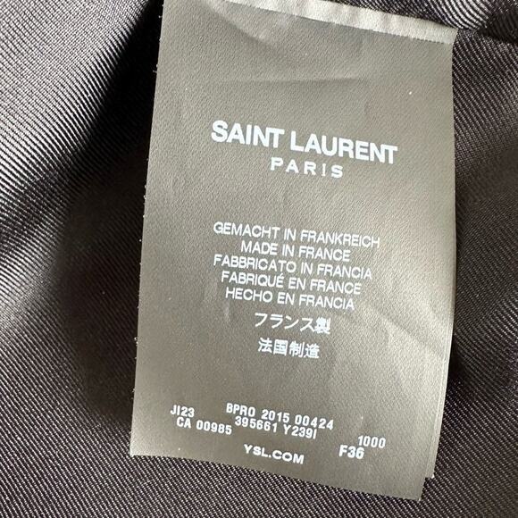 Saint Laurent Wool Wrap Skirt size FR 36 Black Leather Trim - Picture 13 of 16